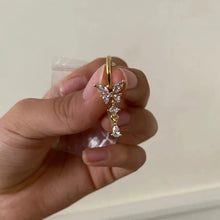 Load image into Gallery viewer, Heart shaped fake belly button ring belly button butterfly clip