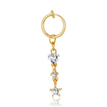 Load image into Gallery viewer, Heart shaped fake belly button ring belly button butterfly clip