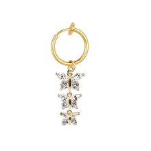 Load image into Gallery viewer, Heart shaped fake belly button ring belly button butterfly clip
