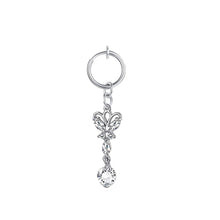 Load image into Gallery viewer, Heart shaped fake belly button ring belly button butterfly clip