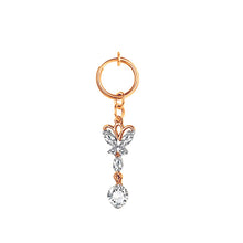 Load image into Gallery viewer, Heart shaped fake belly button ring belly button butterfly clip