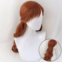 Load image into Gallery viewer, Anna Cosplay Wig Princess Braid Wigs Hair Long Brown Wave Cosplay Costume Halloween Heat Resistant Synthetic Wig + Wig Cap