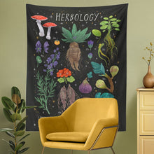 Load image into Gallery viewer, Herbology Botanical Tapestry Wall Hanging Witchcraft Mushroom Plant Illustration Tapestry Boho Hippie Wall Art Aesthetics Decor