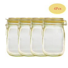 Load image into Gallery viewer, Reusable Mason Jar Bottles Bags Nuts Candy Cookies Bag Waterproof Seal Fresh Food Storage Bag Snacks Sandwich Zip Lock Bags