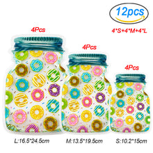 Load image into Gallery viewer, Reusable Mason Jar Bottles Bags Nuts Candy Cookies Bag Waterproof Seal Fresh Food Storage Bag Snacks Sandwich Zip Lock Bags