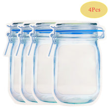 Load image into Gallery viewer, Reusable Mason Jar Bottles Bags Nuts Candy Cookies Bag Waterproof Seal Fresh Food Storage Bag Snacks Sandwich Zip Lock Bags