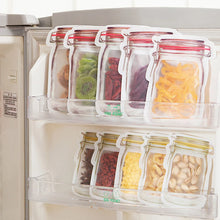 Load image into Gallery viewer, Reusable Mason Jar Bottles Bags Nuts Candy Cookies Bag Waterproof Seal Fresh Food Storage Bag Snacks Sandwich Zip Lock Bags