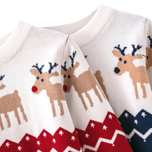 Load image into Gallery viewer, Autumn Fall Winter Girls Boys Knit Sweater Christmas Outifts Elk Print Knitted Sweaters Screw Neck Warm Pullover Clothes 2-7T