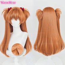 Load image into Gallery viewer, 68cm Long Asuka Langley Soryu Cosplay Anime EVA Long Two Color Styling Heat Resistant Hair Party Wig + a wig cap