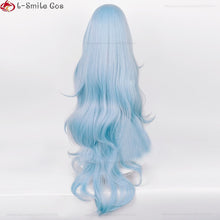 Load image into Gallery viewer, Anime Wigs High Quality EVA 100cm Long Ayanami Rei Cosplay Wig Cyan Blue Curly Hair Heat Resistant Halloween Party Wigs + Wig Cap