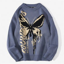 Load image into Gallery viewer, Hip Hop Knitwear Mens Women's Sweaters Fashion Butterfly Male Loose Tops Casual Streetwear Pullover Sweaters