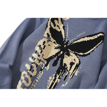 Load image into Gallery viewer, Hip Hop Knitwear Mens Women's Sweaters Fashion Butterfly Male Loose Tops Casual Streetwear Pullover Sweaters