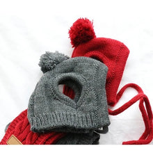 Load image into Gallery viewer, Hat for Dogs Winter Warm Stripes Knitted Hat+Scarf Collar Puppy Teddy Costume Christmas Clothes Santa Dog Costume