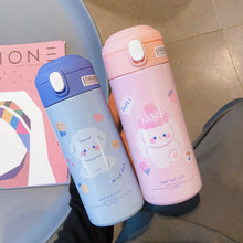 Load image into Gallery viewer, Holaroom Stainless Steel Thermos Vacuum Flask Creative Straw Cup Cute Thermal Insulation Water Bottle Practical Gift About 380ml