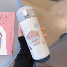 Load image into Gallery viewer, Holaroom Stainless Steel Thermos Vacuum Flask Creative Straw Cup Cute Thermal Insulation Water Bottle Practical Gift About 380ml