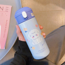 Load image into Gallery viewer, Holaroom Stainless Steel Thermos Vacuum Flask Creative Straw Cup Cute Thermal Insulation Water Bottle Practical Gift About 380ml