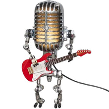 Load image into Gallery viewer, Home furnishings Wrought iron Ornaments Retro Microphone for playing guitar Robot Decorations Desk lamp