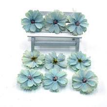 Load image into Gallery viewer, Hot 50 pieces of 4.5 cm daisy flower head mini silk artificial flower decoration home wedding decoration DIY wreath headdress fa