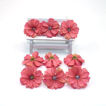 Load image into Gallery viewer, 50 pieces of 4.5 cm daisy flower head mini silk artificial flower decoration home wedding decoration DIY wreath headdress fa