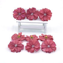 Load image into Gallery viewer, 50 pieces of 4.5 cm daisy flower head mini silk artificial flower decoration home wedding decoration DIY wreath headdress fa