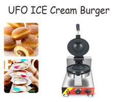 Load image into Gallery viewer, Gelato Panini Press Brioche Burger Commercial Krapfen Warmer Ice Cream Panini Donut Doughnut Pan Machine UFO hamburger make