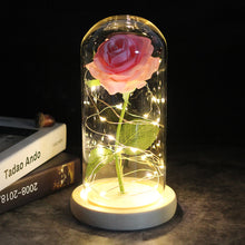 Load image into Gallery viewer, LED Enchanted Galaxy Rose Eternal 24K Gold Foil Flower With Fairy String Lights In Dome For Christmas Valentine's Day Gift