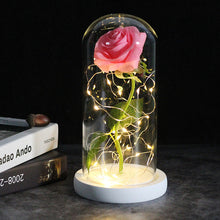 Load image into Gallery viewer, LED Enchanted Galaxy Rose Eternal 24K Gold Foil Flower With Fairy String Lights In Dome For Christmas Valentine's Day Gift