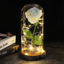 Load image into Gallery viewer, LED Enchanted Galaxy Rose Eternal 24K Gold Foil Flower With Fairy String Lights In Dome For Christmas Valentine's Day Gift
