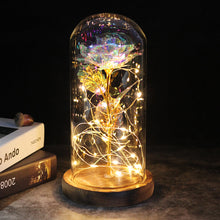 Load image into Gallery viewer, LED Enchanted Galaxy Rose Eternal 24K Gold Foil Flower With Fairy String Lights In Dome For Christmas Valentine's Day Gift
