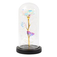 Load image into Gallery viewer, LED Enchanted Galaxy Rose Eternal 24K Gold Foil Flower With Fairy String Lights In Dome For Christmas Valentine's Day Gift