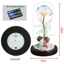 Load image into Gallery viewer, LED Enchanted Galaxy Rose Eternal 24K Gold Foil Flower With Fairy String Lights In Dome For Christmas Valentine's Day Gift