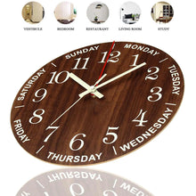 Load image into Gallery viewer, 12 Inch Wooden Silent Non-Ticking Kitchen s With Night Lights For Indoor/Outdoor Living Room