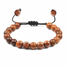 Load image into Gallery viewer, Men Bracelet Wooden Beads Cross 7 Chakra Healing Balance Onyx Bracelets&Bangles Owl Prayer Reiki Buddha Women Jewelry Homme