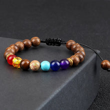 Load image into Gallery viewer, Men Bracelet Wooden Beads Cross 7 Chakra Healing Balance Onyx Bracelets&Bangles Owl Prayer Reiki Buddha Women Jewelry Homme