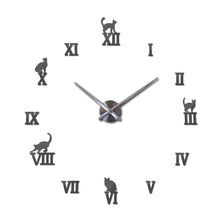 Load image into Gallery viewer, Design large decorative s brief design clocks digital watch quartz living room cat wall stickers