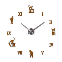 Load image into Gallery viewer, Design large decorative s brief design clocks digital watch quartz living room cat wall stickers