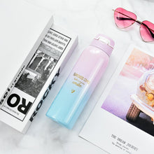 Load image into Gallery viewer, 480ML Insulated Thermals Milk&Coffee Cup18/8 Stainless Steel Thermos Straw Water Bottle Gradient Sports Vacuum Flask