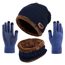 Load image into Gallery viewer, Hot Selling Winter Warm Beanie Hat Scarf Gloves Set Unisex Winter Warm Knitted Beanie Hat Neck Glove for Men Women -B5