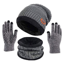 Load image into Gallery viewer, Hot Selling Winter Warm Beanie Hat Scarf Gloves Set Unisex Winter Warm Knitted Beanie Hat Neck Glove for Men Women -B5