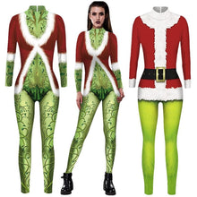Load image into Gallery viewer, How the Grinch Stole Christmas Cosplay Sexy Jumpsuit Catsuit Character Costumes Zentai Halloween Women Bodysuit Fancy Dress