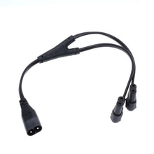 Load image into Gallery viewer, 320 C8 to 2X C7 Y Split AC Power Cord, IEC Figure 8 Male to 2 Female 1 in 2 Out AC Power Cable