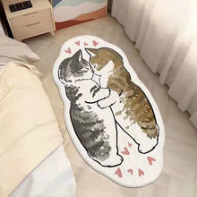 Load image into Gallery viewer, INS Cartoon Cat Carpet Rug Plush Shaggy Fluffy Irregular Bedside Carpet Thicken Floor Mat Doormat Cute Kid Girl Bedroom Decor 러그