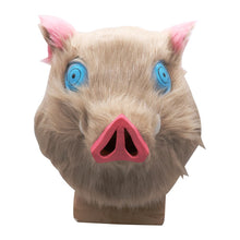 Load image into Gallery viewer, Inosuke Hashibira Mask Helmet Demon Slayer Kimetsu no Yaiba Cosplay Hood Hair Pig Mask Headwear Halloween Carnival Costume Prop