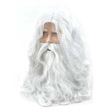Load image into Gallery viewer, Silk Deluxe White Santa Fancy Dress Costume Wizard Wig and Beard Set 40cm Christmas Halloween