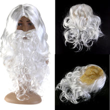 Load image into Gallery viewer, Silk Deluxe White Santa Fancy Dress Costume Wizard Wig and Beard Set 40cm Christmas Halloween