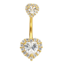 Load image into Gallery viewer, 14G Navel Belly Button Rings Barbell 316L Surgical Stainless Steel Heart Navel Ring Women Belly Piercing Nombril Jewelry