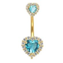 Load image into Gallery viewer, 14G Navel Belly Button Rings Barbell 316L Surgical Stainless Steel Heart Navel Ring Women Belly Piercing Nombril Jewelry
