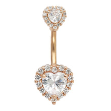 Load image into Gallery viewer, 14G Navel Belly Button Rings Barbell 316L Surgical Stainless Steel Heart Navel Ring Women Belly Piercing Nombril Jewelry