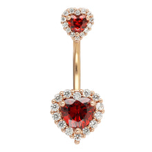 Load image into Gallery viewer, 14G Navel Belly Button Rings Barbell 316L Surgical Stainless Steel Heart Navel Ring Women Belly Piercing Nombril Jewelry