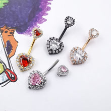 Load image into Gallery viewer, 14G Navel Belly Button Rings Barbell 316L Surgical Stainless Steel Heart Navel Ring Women Belly Piercing Nombril Jewelry